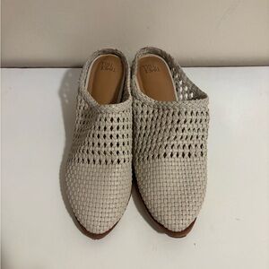 Time and Tru Cream Perforated Mules